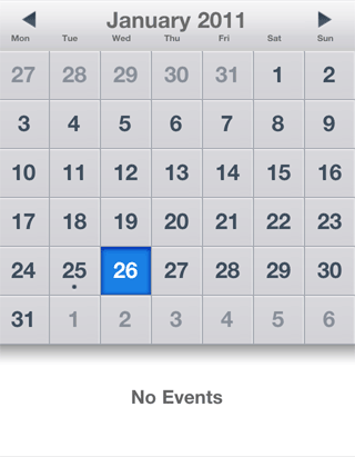 jQTouch Calendar Extension