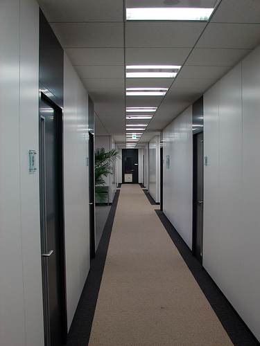 Проходная общежития. Коридор офиса. Цвет коридора в офисе. Узкий и длинный коридор в офисе. Дверь в коридоре офиса.